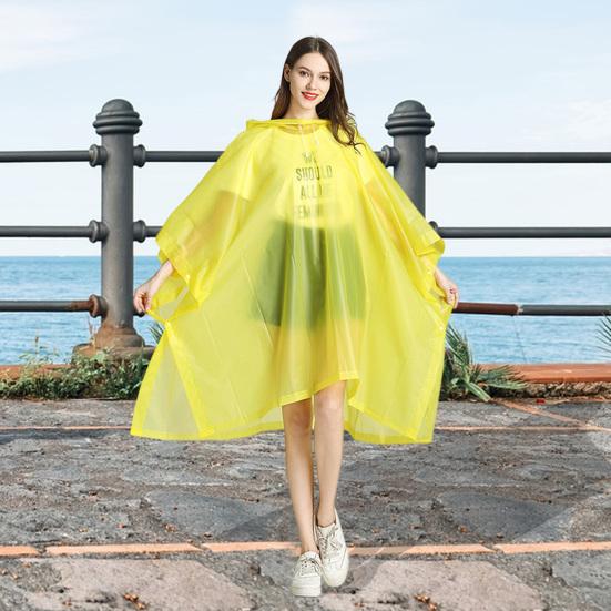 Прозрачный плащ из ЭВА с капюшоном для взрослых, унисекс, пончо средней длины с кнопками, водонепроницаемые ветрозащитные походные плащи для мужчин и женщин