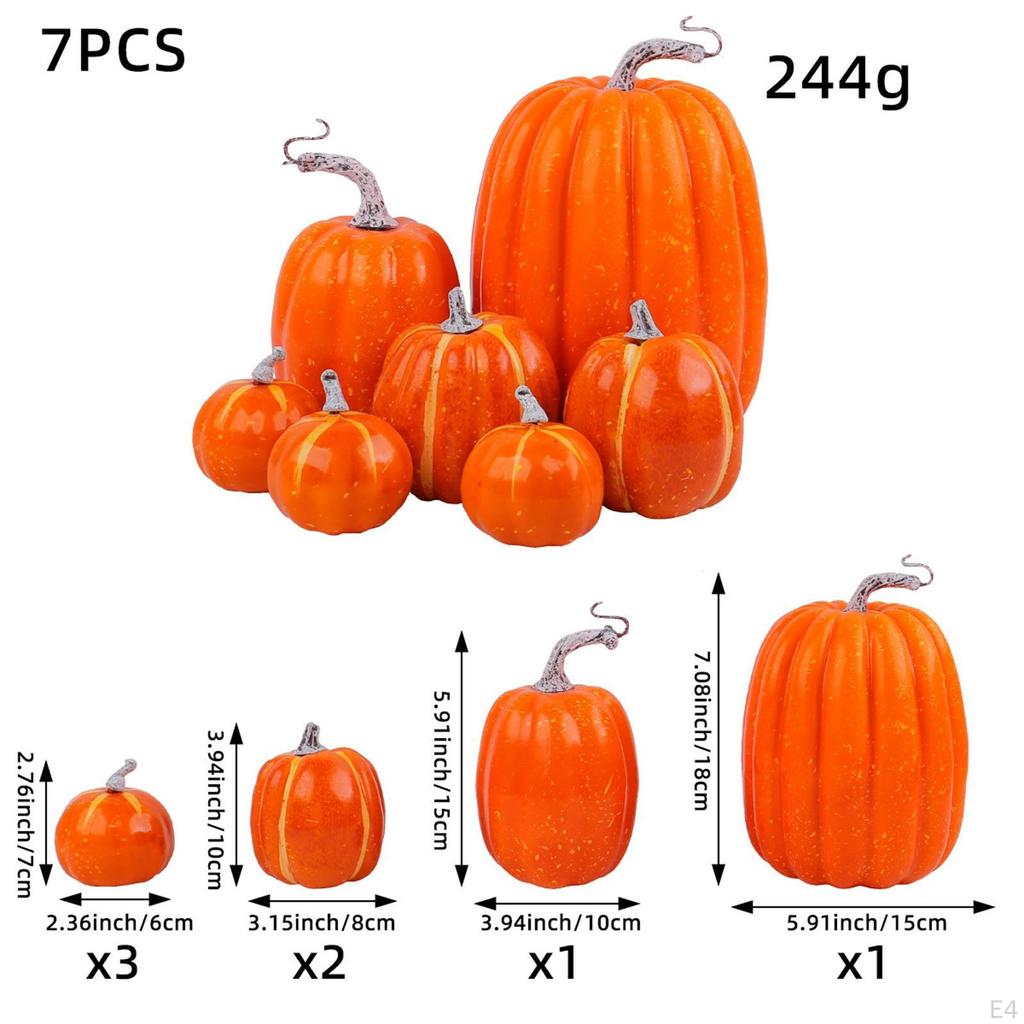 7 Pieces Artificial Vegetables Fake Foam Pumpkins Mini Simulation Model