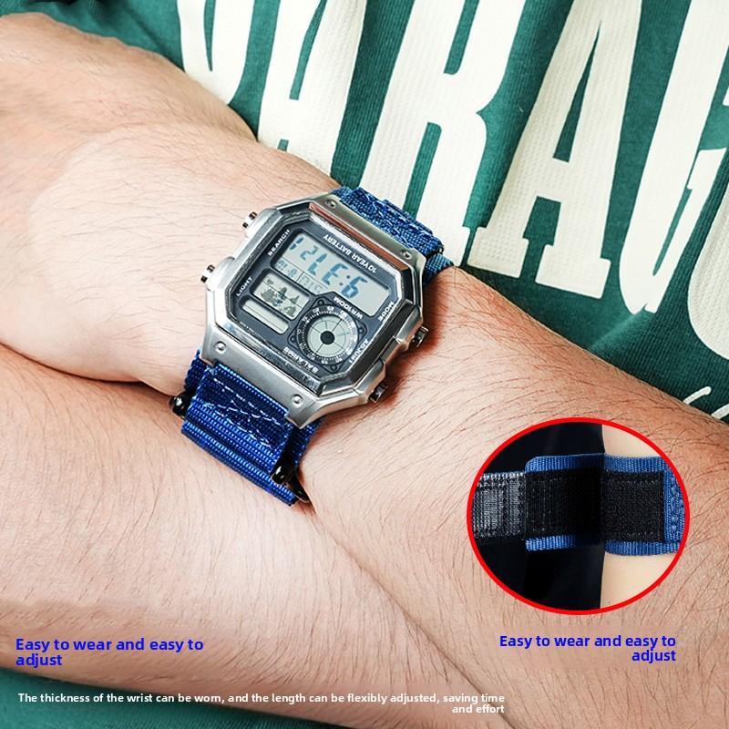 Для Casio 3299 AE-1200WH AE1300 Ремешок для часов Модификация AE1200 Дышащий нейлон Наручный ремешок для активного отдыха Металлический кольцо камуфляж аксессуары