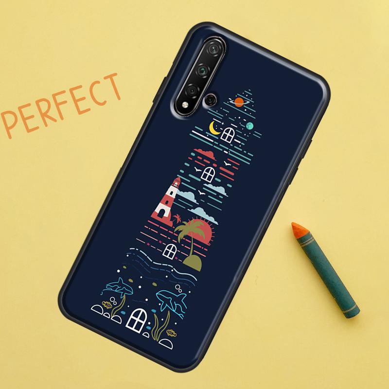 Чехол Lighthouse для Huawei Nova 5T 9 10 SE 7i 8i 11i 12i Y60 Y61 Y70 Y72 Y73 Y90 Y91 P20 P30 P40 Lite