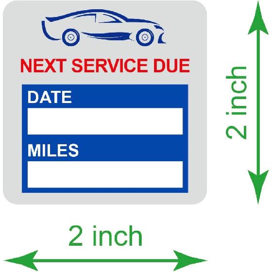 2x2 inch 102 PCS Next Service Due Static Cling Labels Easy Remove Oil Change Stickers - Static Cling Windshield Labels-Poskornwel