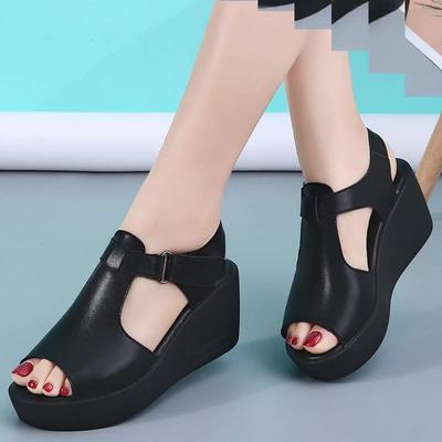 Летние женские сандалии Премиум-ортопедические сандалии с открытым носком Винтажная нескользящая кожаная обувь