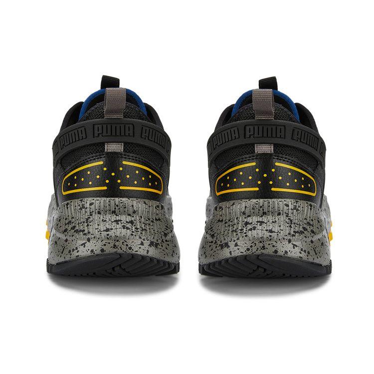 Puma Pacer Future Амортизация Удобная ткань Кожа Дышащие Амортизация Низкий верх Повседневные Кроссовки для бега Унисекс кроссовки Черный Желтый 382884-07