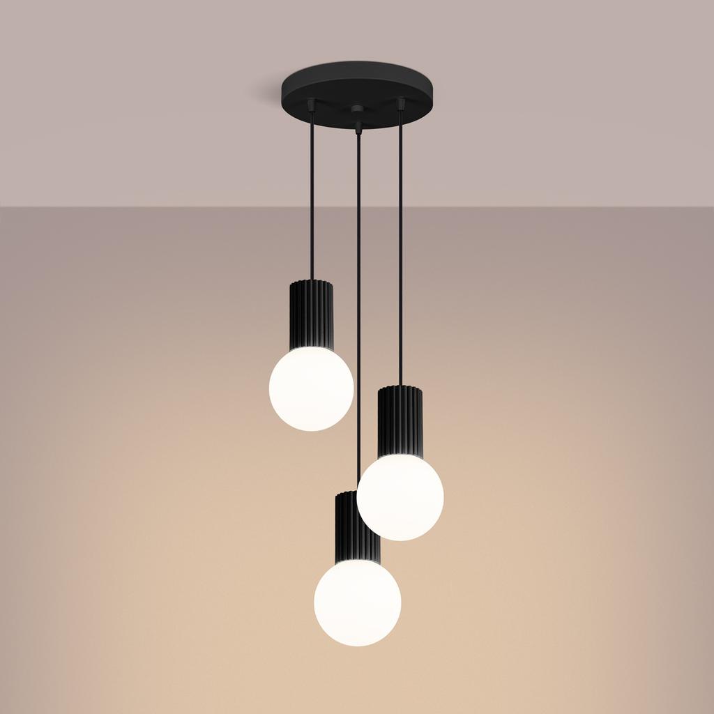Halo 3P black pendant lamp