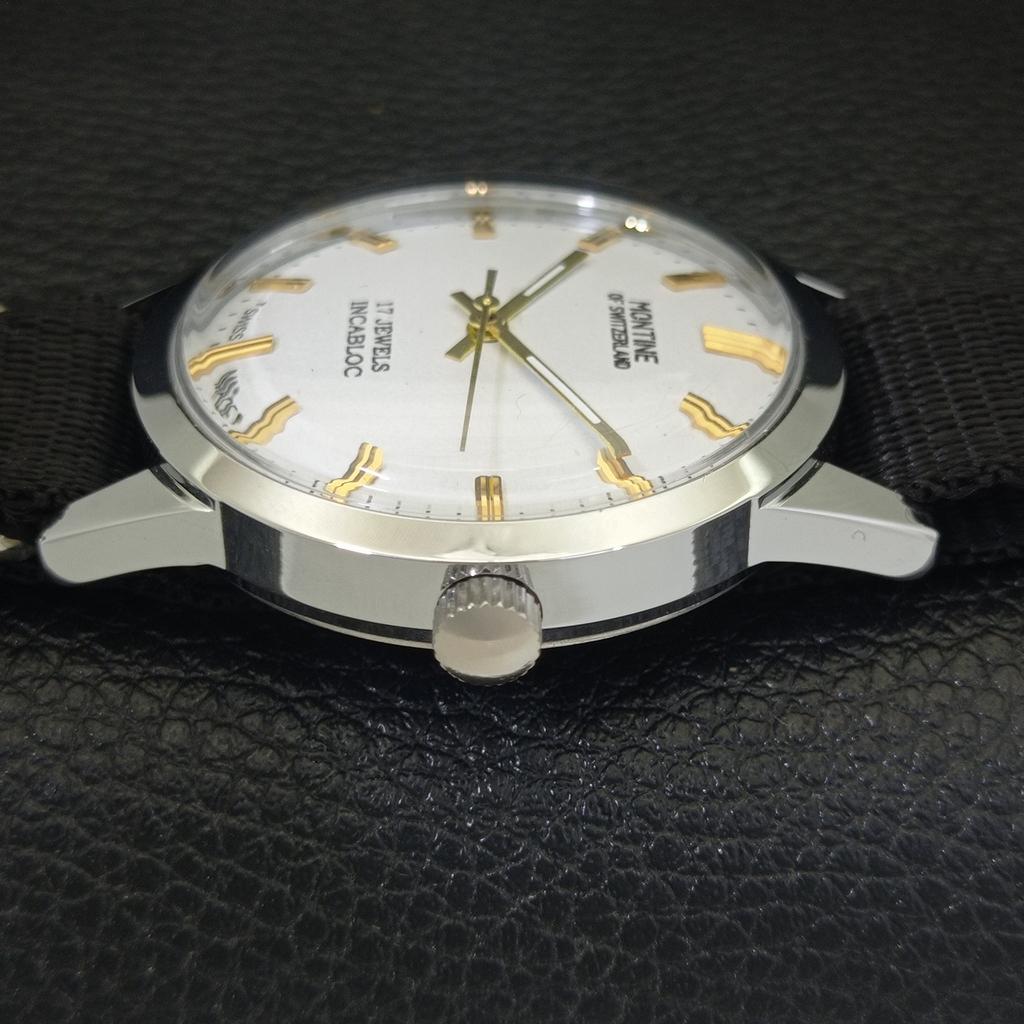 ВОССТАНОВЛЕННЫЕ ВИНТАЖНЫЕ МУЖСКИЕ ЧАСЫ MONTINE OF SWITZERLAND 17J WINDING 453e-a228318-2