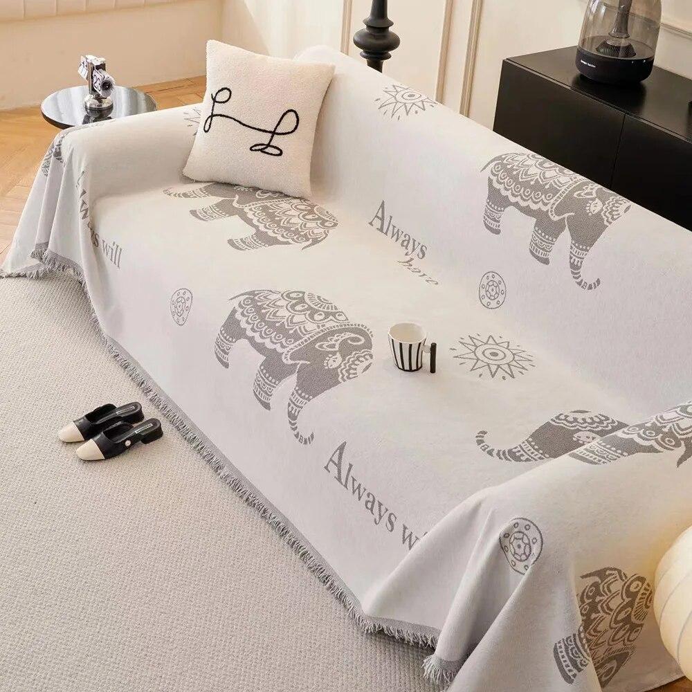 Printed Sofa Cover Blanket for All Seasons All-inclusive Sofa Towel Chenille Cover Living Room Anti-cat Scratch Sofa Cover