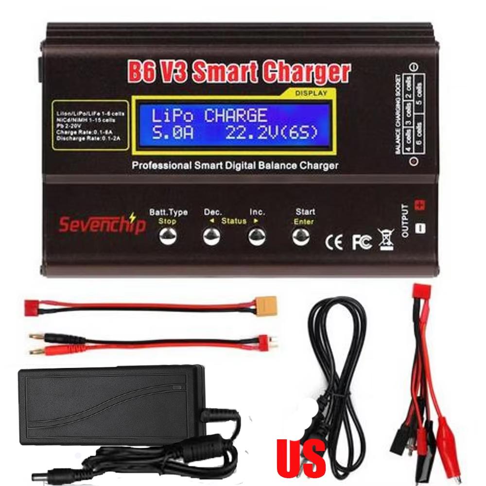 IMAX B6 V3 80 Вт 6A зарядное устройство для аккумуляторов LiHv Lipo NiMh Li-ion Ni-Cd цифровое зарядное устройство с дистанционным управлением Lipro балансировочное зарядное устройство разрядник 15 В 6A адаптер