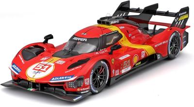 Bburago - Модель масштаба 1:18 Ferrari 499P 2023 Модель #51 (Победитель) Совместим с моделью гоночного автомобиля Антонио Фуоко