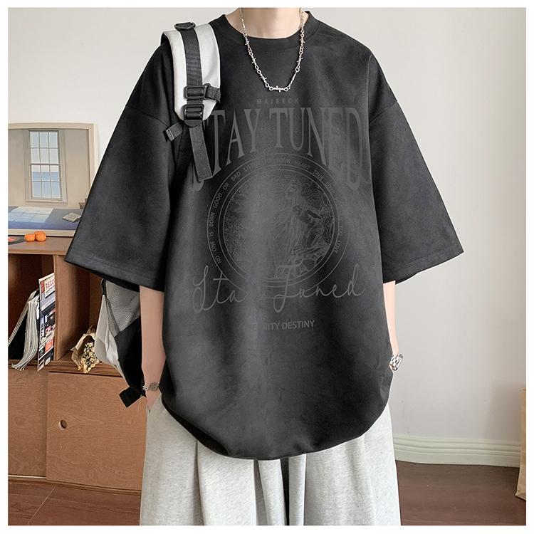 Летняя мужская футболка с коротким рукавом и принтом в виде граффити на английском языке, модная хлопковая футболка, модный брендовый топ