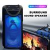 Wireless Bluetooth Speaker Portable Speaker with 360 Degree Surround Sound Outdoor Cool Color Light With Dual Playback Speaker