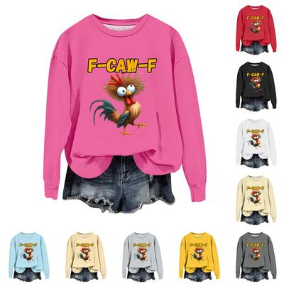 Женская модная повседневная толстовка с длинным рукавом, свободного кроя, с принтом