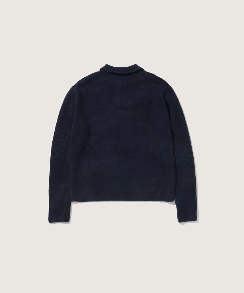 PLAC Sleeve Point Collar Knit Navy