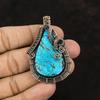 Tibetan Turquoise Copper Pendant Copper Wire Wrapped Jewelry Gemstone Pendant Copper Jewelry Turquoise Jewelry Gift For Mother Gift For Her