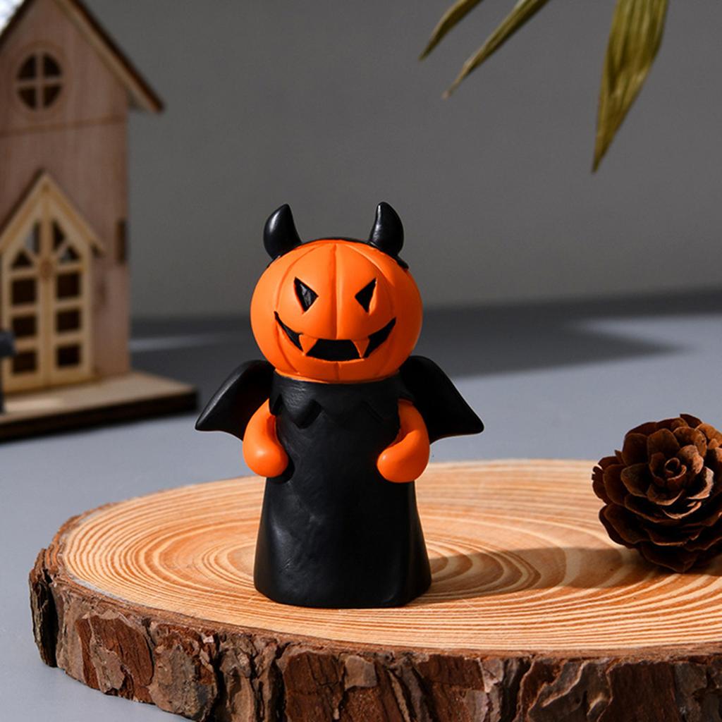 Cute Halloween Decor Set Mini Ghost Pumpkin Witch Demon Resin Figurines for Home Tabletop Party Decoration Gift Party Ornament