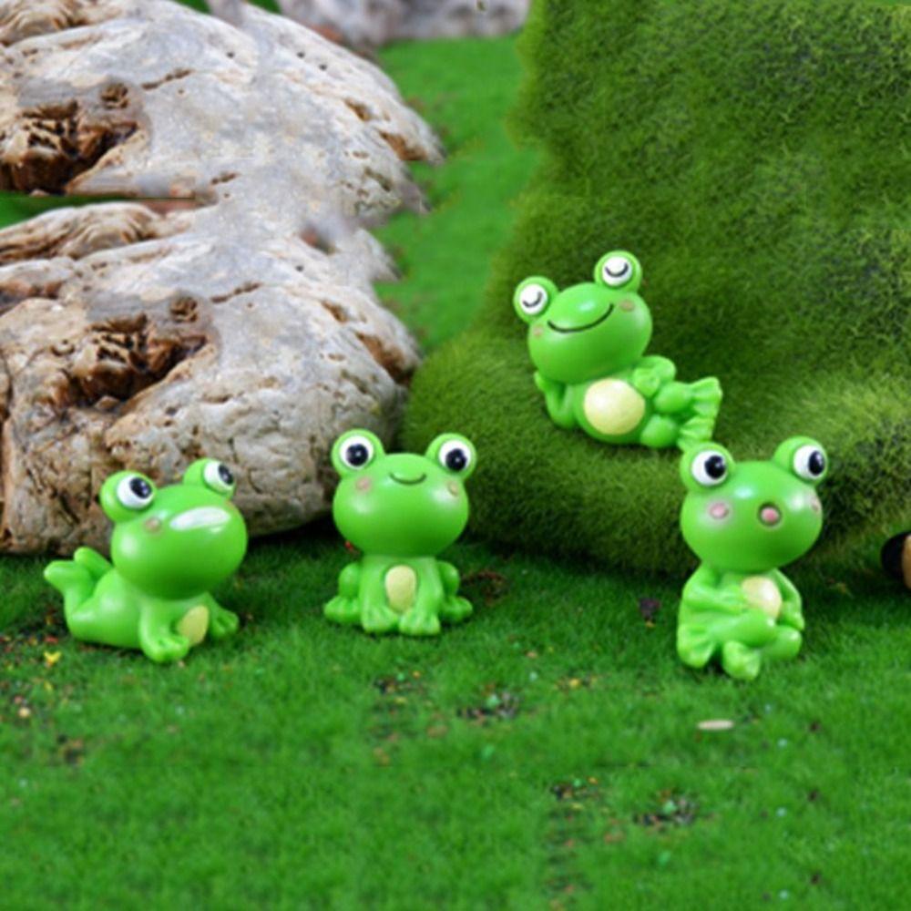 Смола Лягушка Миниатюрные Автомобильные Украшения Лягушка Микро Ландшафт Смола Милая Лягушка Фигурка Мини Мультяшная Лягушка Украшение для Автомобиля