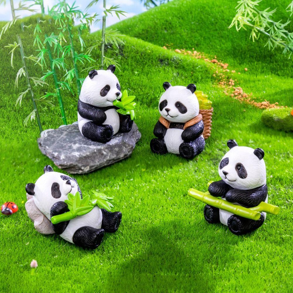 Micro Landscape Simulation Panda Ornaments Resin Crafts Panda Miniatures Gardening Landscape