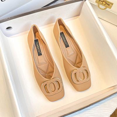 Туфли Женские одиночные туфли Новые бабушкины туфли Женские туфли на плоской подошве с одной педалью и мягкой подошвой Четыре сезона на плоской подошве