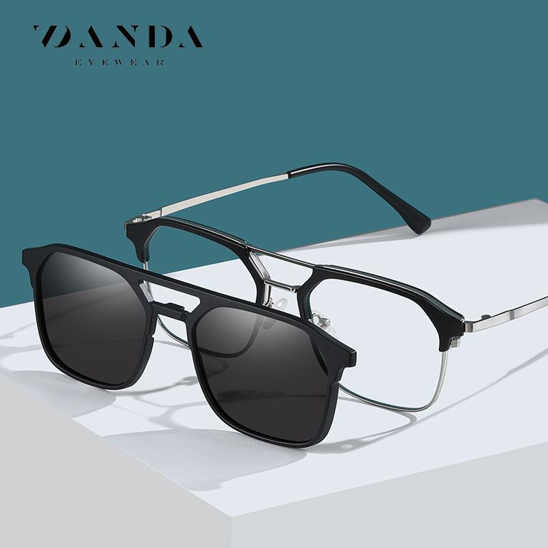 New magnetic polarized sunglasses CG3203Can be paired with stylish double-bridge square-frame sunglasses with blue light blocking lenses for