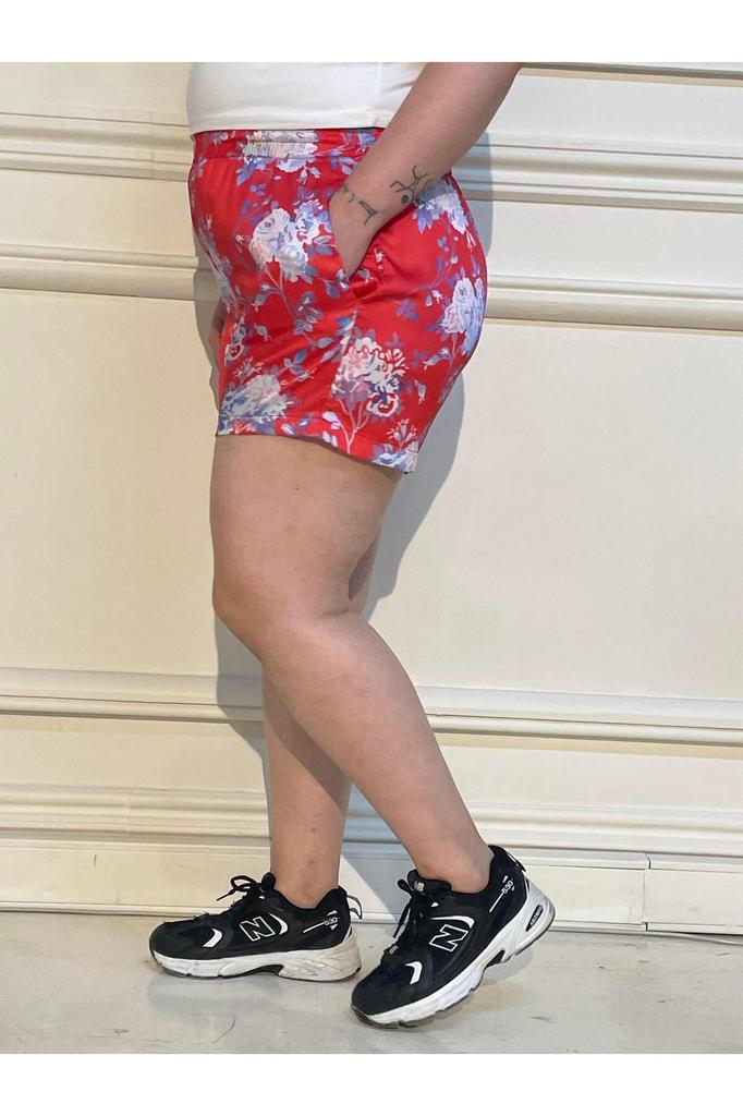 Женские модные шорты большого размера и бермуды атласные фиолетовые шорты больших размеров с эластичной резинкой на талии и боковыми карманами