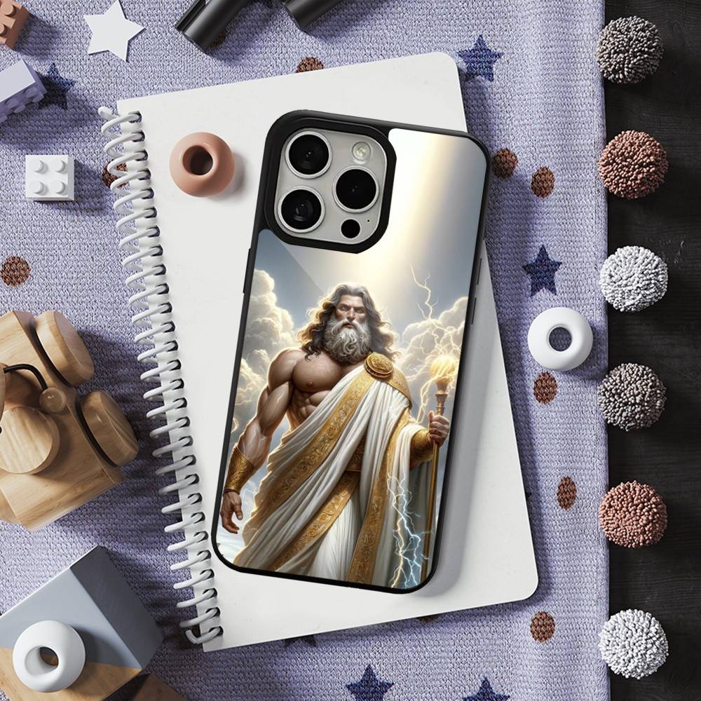 Греческий Бог Король Зевс Для iPhone 15,16,17,14,Plus,12,Pro,Mini,13,Max,11,Для Magsafe,Магнитный Чехол для Беспроводной Зарядки