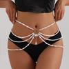 Women Fashion Belt Hip High Imitation Pearl Waist Chain Chunky Fringes Pearl Bikini Body Corset Belly Chain Party Wedding