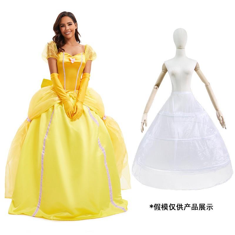 Halloween Costume Belle Princess Dress Cosplay Women Beauty Beast Theme Stage Wear