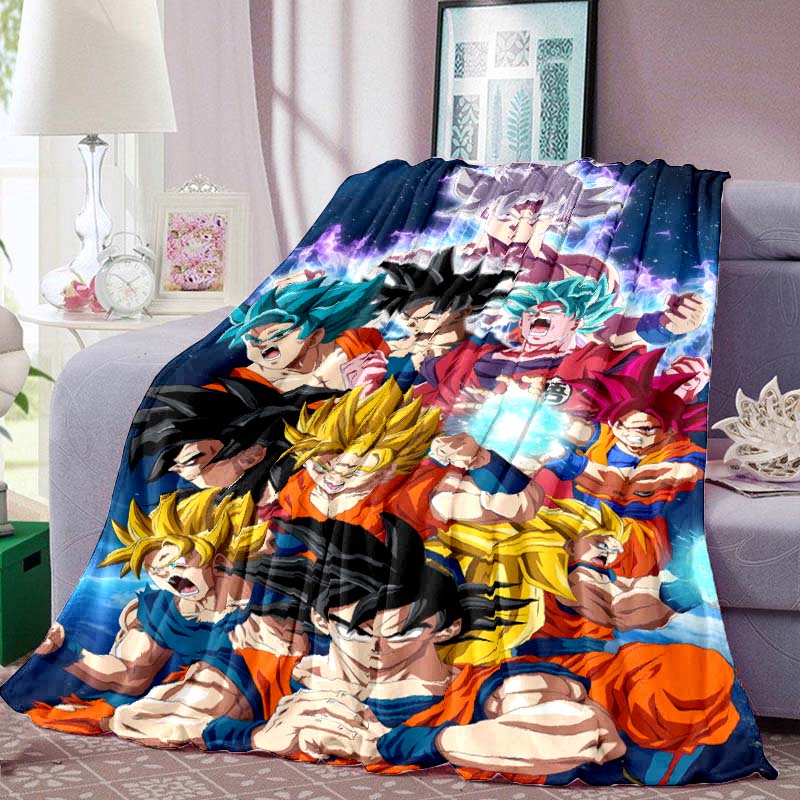 Dragon Ball Print Blanket Warm Comfortable Flannel Blanket Suitable for Bedrooms, Sofas, Beds, Chairs, Picnics, Travel