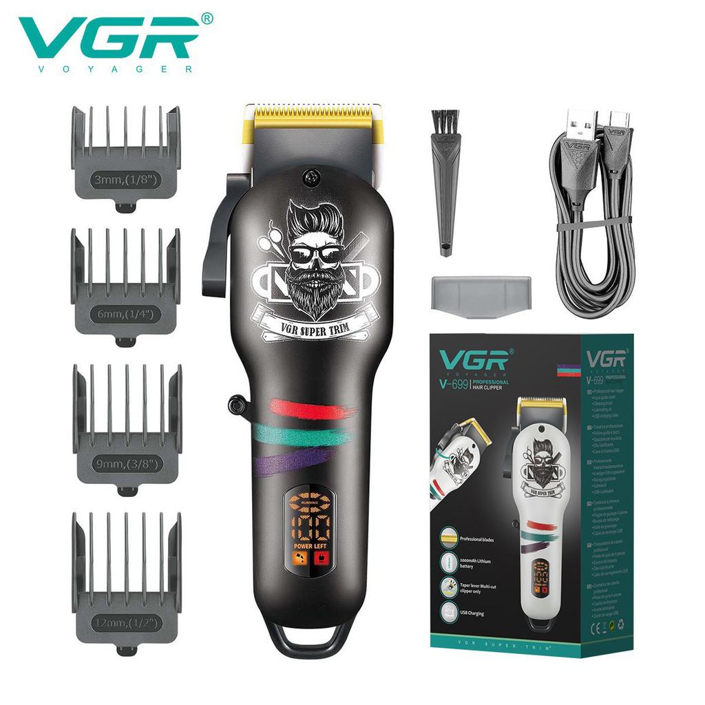 Новая машинка для стрижки волос VGR 699 Электрическая машинка для стрижки волос Профессиональная беспроводная машинка для стрижки волос для парикмахеров Цифровой светодиодный дисплей Машинка для стрижки для мужчин Ретро Электрическая