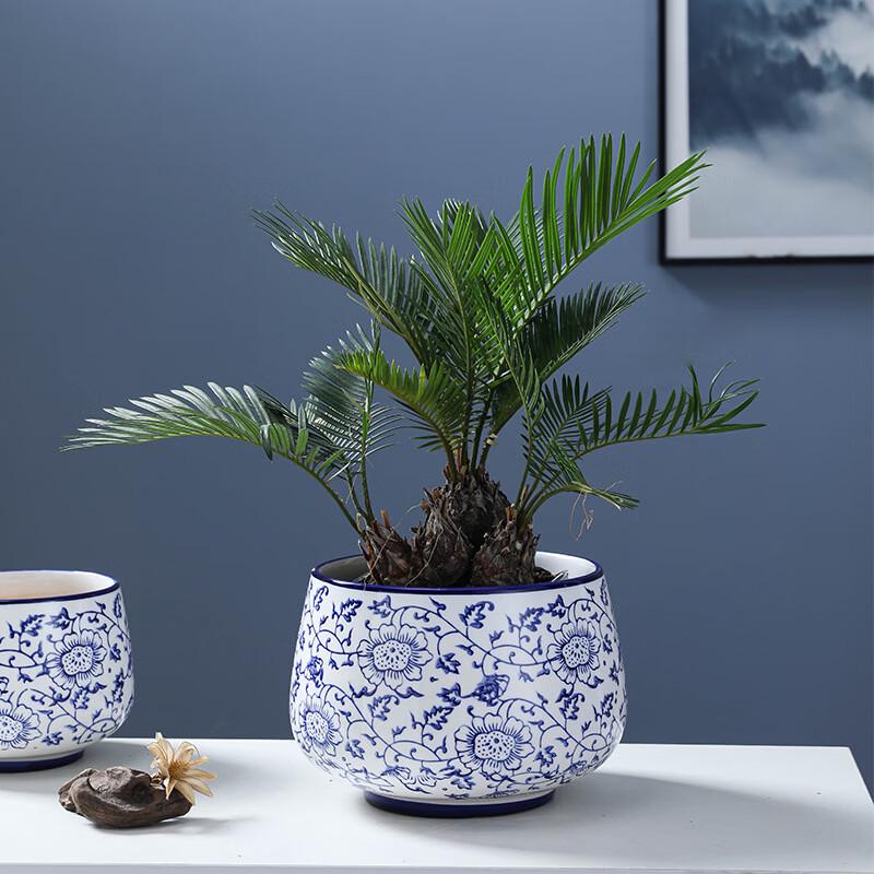 New Chinese Style Blue & White Porcelain Flower Pot