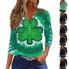 Женская модная и повседневная рубашка с рукавом семь четвертей. Топ-пуловер с принтом ко Дню Святого Патрика