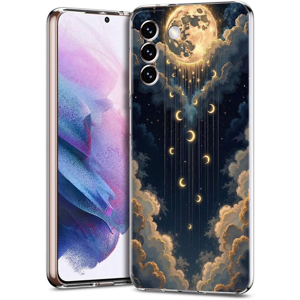 Прозрачный чехол-бампер для Samsung Galaxy S25 S24 S23 S22 S20 S21 FE Ultra S10 S10E Plus Модный узор Звездное небо Звезды
