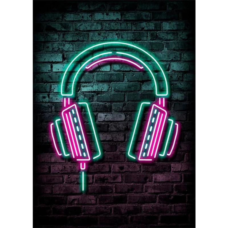 Игровой неоновый холст плакат еда сон игра повтор декор комнаты геймера киберспорт спальня искусство домашний декор подарок живопись настенный декор