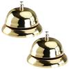 MaT Store Gold Desk Bells, Counter Bells, Reception Bells, Call Bells for Restaurants and Shops, Set of 2