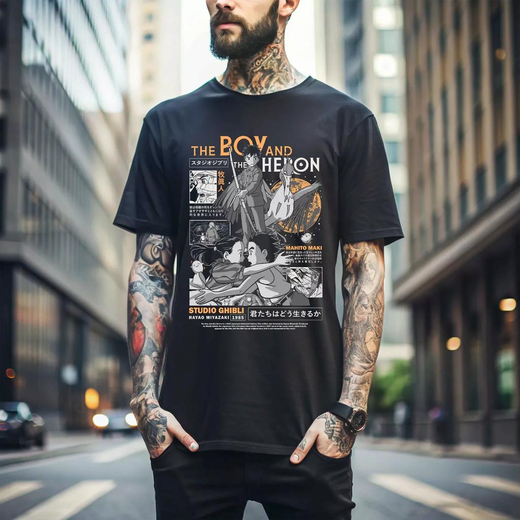 MENS WOMENS The Boy and the Heron T-shirt Girl Anime Manga Anime art Gift Shirt All Size 271