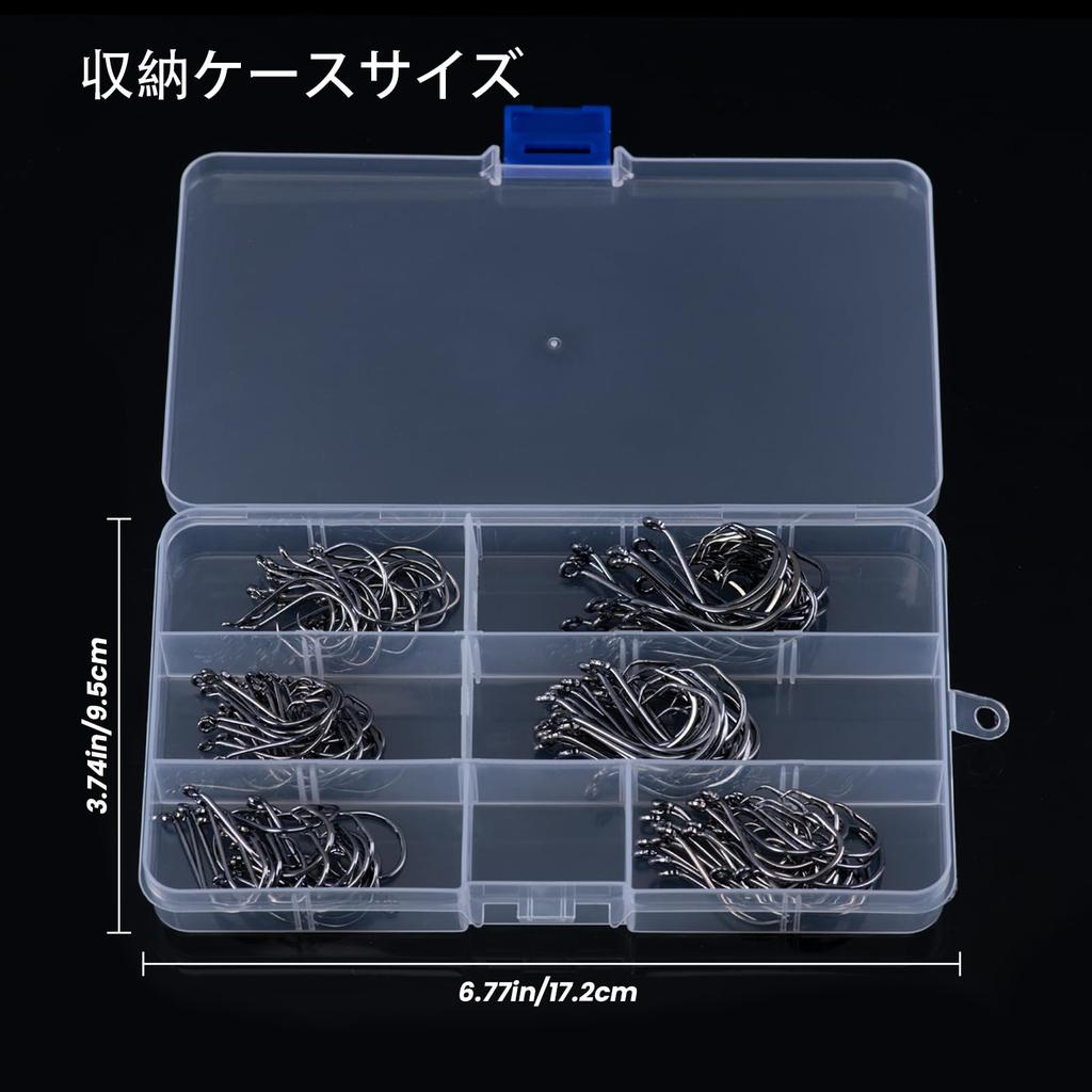 Goture Jig Head Set, #1, 1/0, 2/0, 3/0, 4/0, 25 of Each, for Ajing, Rockfishing, and Light Fishing, 150 Jig Head Hooks