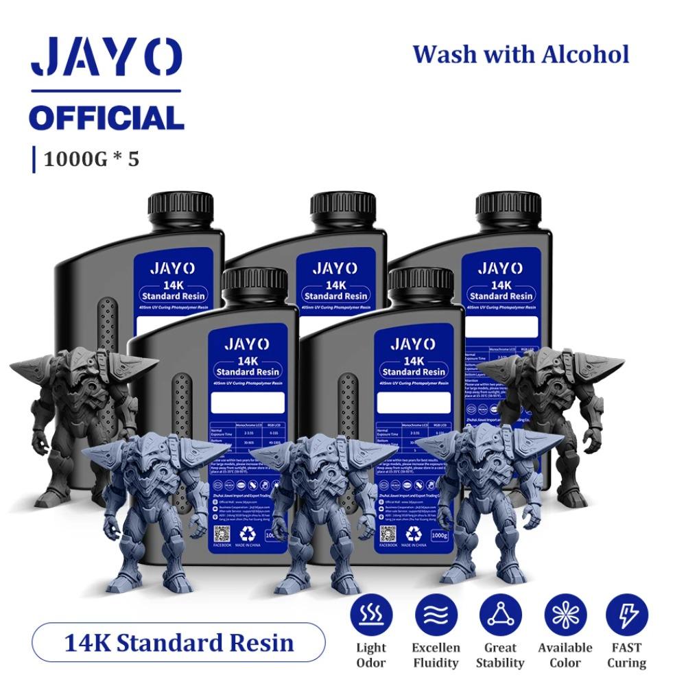 JAYO Стандартный/Подобный ABS/Высокопрочный/Подобный ПА Смола 5 кг 395-405 нм УФ-отверждаемая Фотополимерная Быстрая Смола для LCD/DLP/SLA 3D-принтера