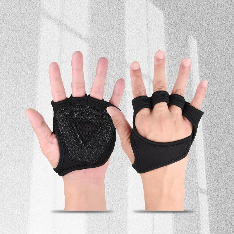 Anti Slip Horizontal Bar Equipment Training Pull-up Anti-cocooning Sports Gym Fitness Half Finger Gloves with Wrist Guards