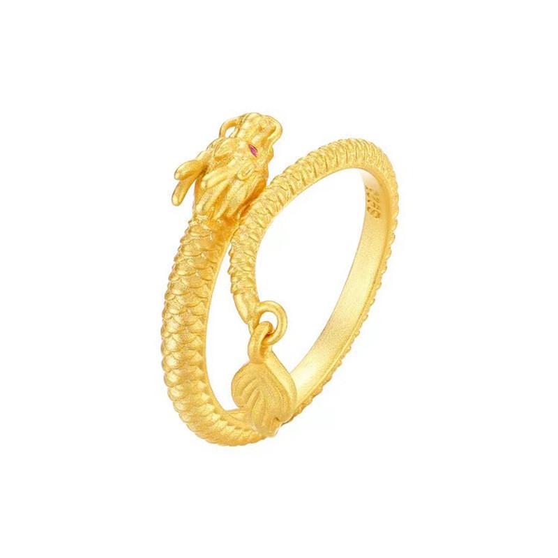 Элегантное серебряное кольцо S925 с драконом для женщин с регулируемым открытым дизайном и шикарным стилем