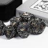 Cusdie Полые Скелетные Кубики DND Металлический Набор из 7 Штук D4-D20 Многогранные Кубики для Ролевой Игры Dungeons and Dragons Pathfinder