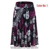 Women's Summer Floral Ice Silk Pleated Skirt - Mid-Length with Elastic Waist