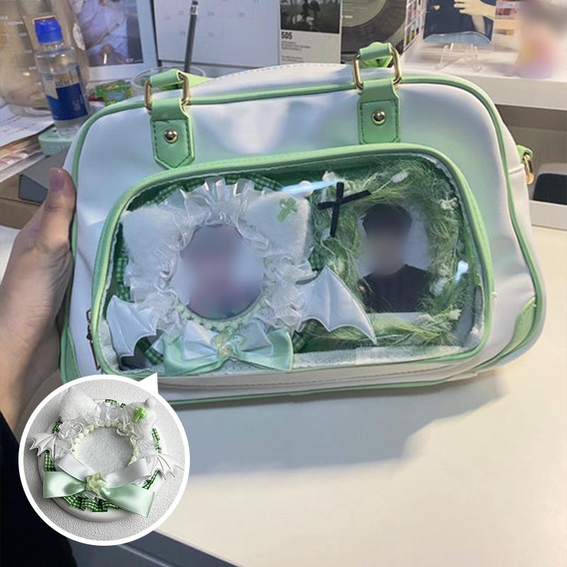 1PC Anime Badge Holder Goods Decoration Bag Accessories ACG Bow Tie Meow Badge Holder Handmade For 58-75mm