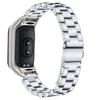 For Xiaomi Mi Band 7 Three-bead Wrist Strap Stainless Steel Watch Band Replacement with Foldable Buckle
