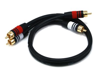 Monoprice Премиум 2 RCA RCA Штекер 22AWG Кабель Черный 1,5 фута Штекер/2 Ш/Ш - [Б/у]
