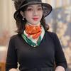 Женский Винтажный Шарф с Принтом, Магнитный Теплый Накидка на Шею, Квадратный 70x70 см, Хлопково-Льняный Аксессуар