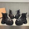 Women's Platform Boots Classic Lace Up Women Ankle Boots High Quality Leather Boot Fashion Motorcycle Boots Zapatos Botas Mujer