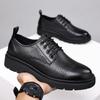Breathable Men's Leather Shoes Trendy and Thick Bottom Styles Fashion Party Retro Comfort Shoes Black Plus Size-46 Luxury