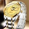 Men's Waterproof Stainless Steel Vintage Double Calendar Quartz Watch