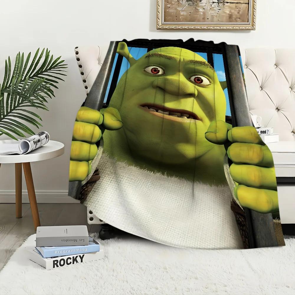 Мультяшное S-ShrekS Милое Забавное Одеяло Плюшевый Коврик для Дивана Напольный Коврик для Гостиной Теплый Офис Спальня День Рождения Дом Путешествия Детские Подарки