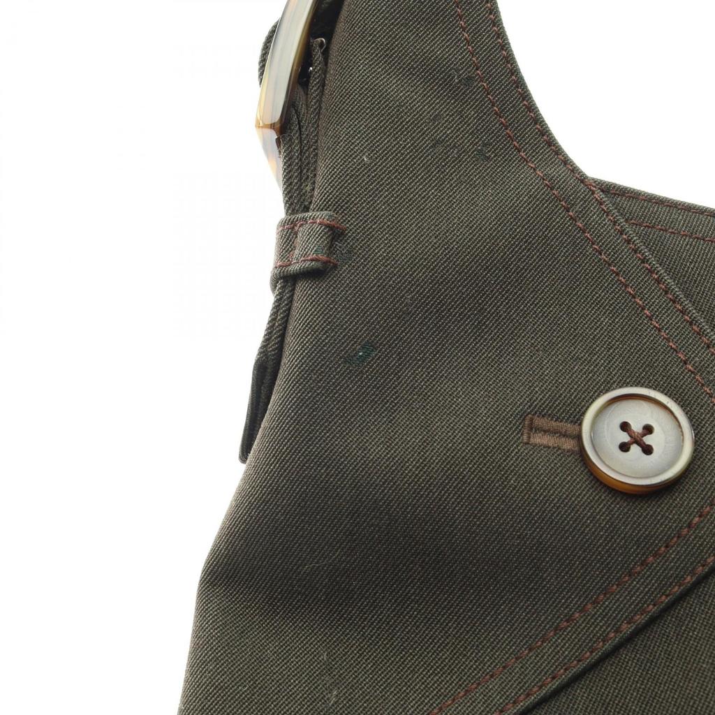Used Salvatore Ferragamo Gancini Shoulder Bag canvas Green Used Women