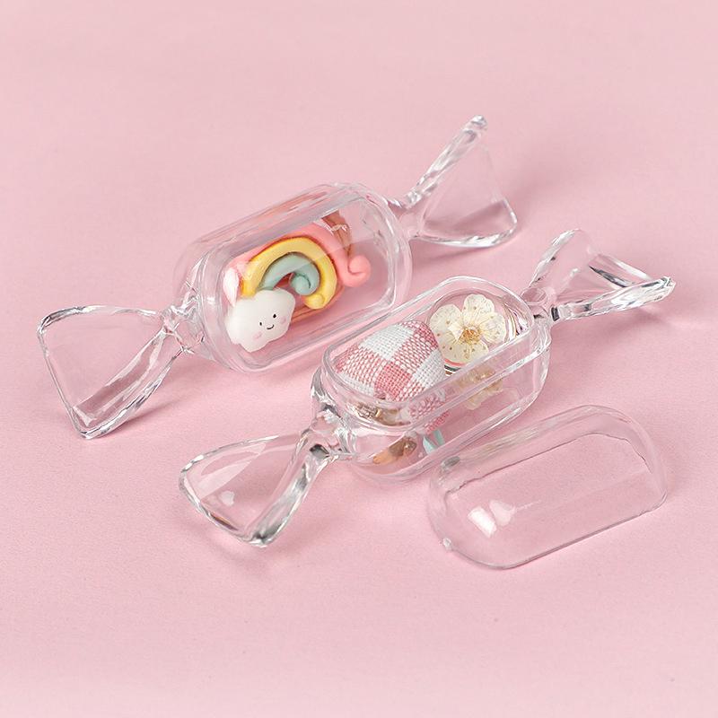 10 шт./компл. мини-пластиковая прозрачная коробка для конфет, симпатичный контейнер для хранения в форме конфет для украшения свадебного детского душа